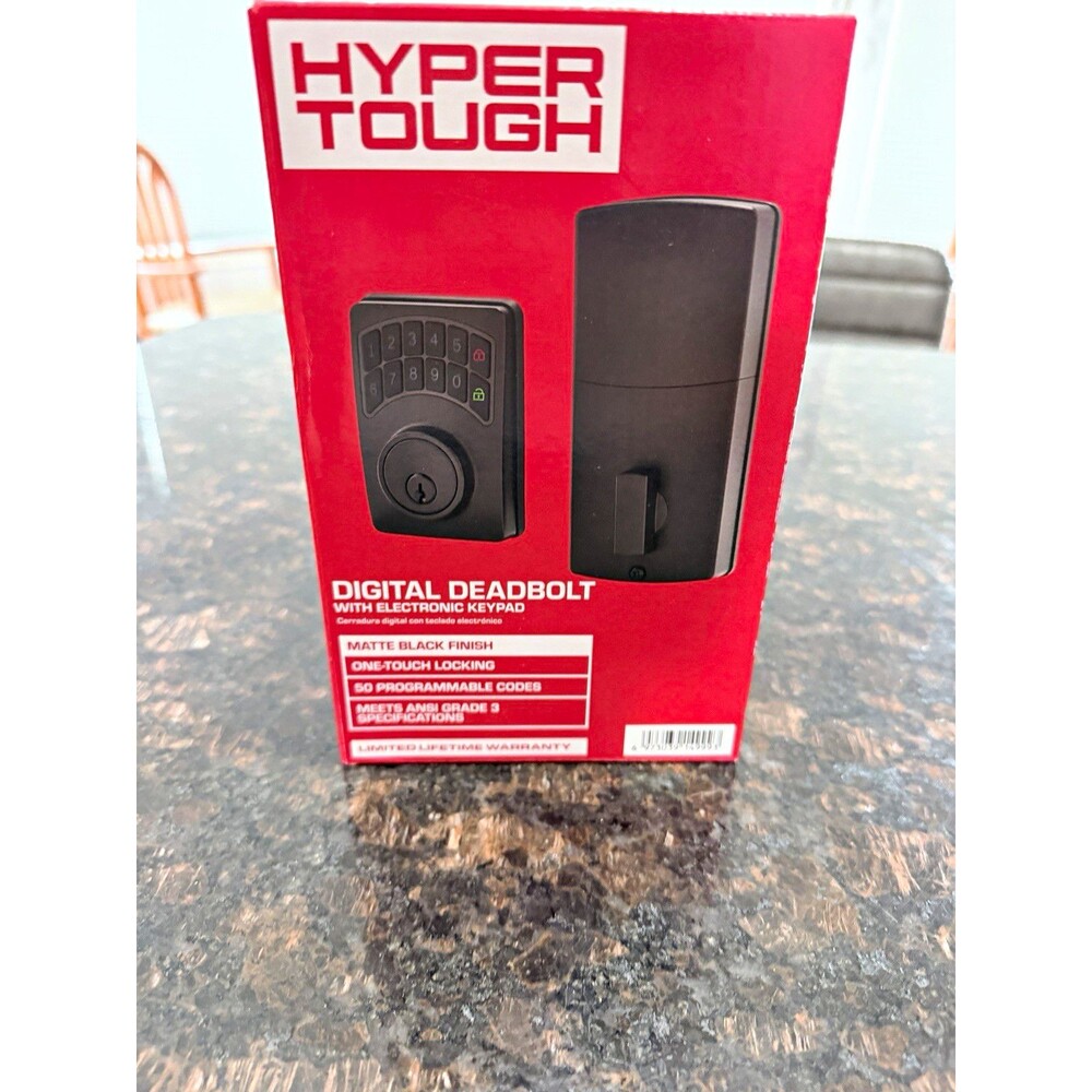 Hyper Tough Digital Deadbolt Keyless Backlit Keypad Auto Lock Matte Black